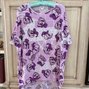 LuLaRoe Disney Irma top Purple Graphic T-Shirt Donald Duck size XS
